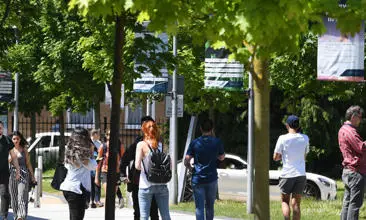 Students on campus