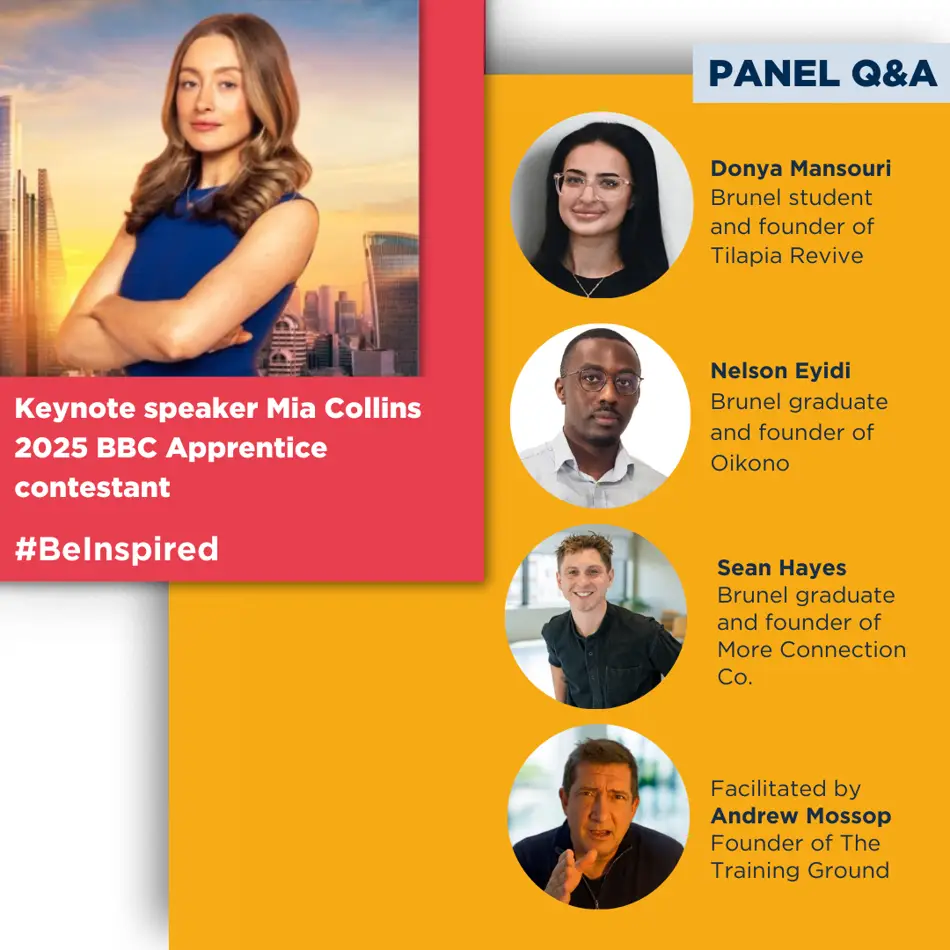 Promotional image sharing entrepreneurs featuring at the panel Q&A discussion 