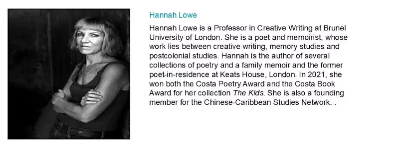 Hannah Lowe Image and bio 