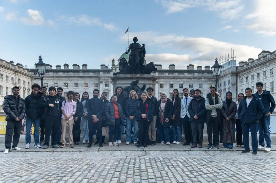 Brunel students outside Somerset House, London 