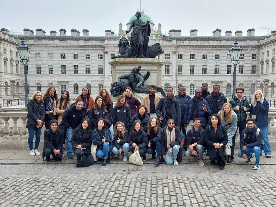 VENTURE CRAWL ATTENDEES OUTSIDE SOMERSET HOUSE, LONDON 